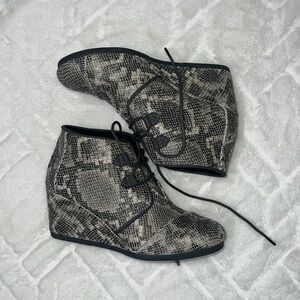 TOMS Kala Black Multi Faux Snake Booties